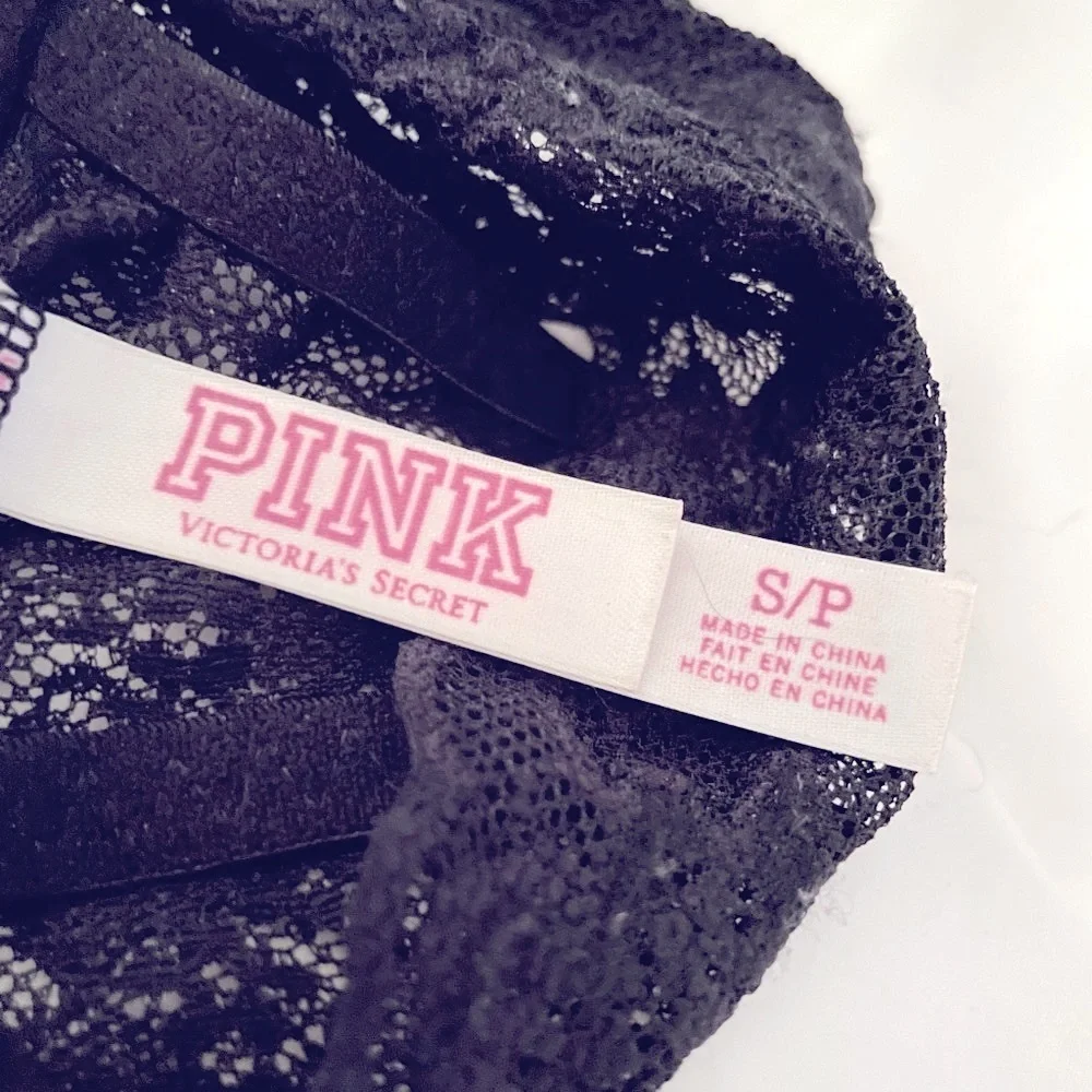 Victoria’s Secret Lace PINK Black Push-up Bralette
